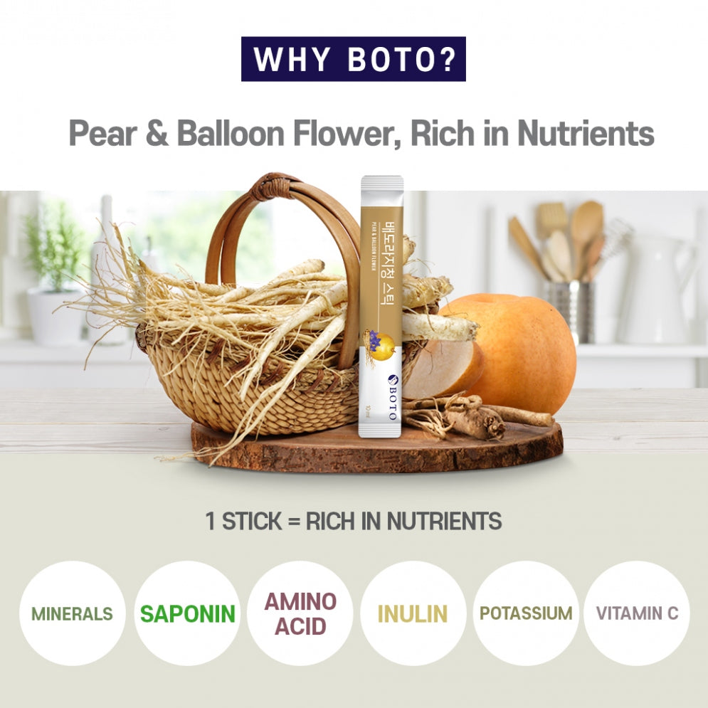 BOTO Pear & Balloon Flower Extract Sticks (10 ml × 30)
