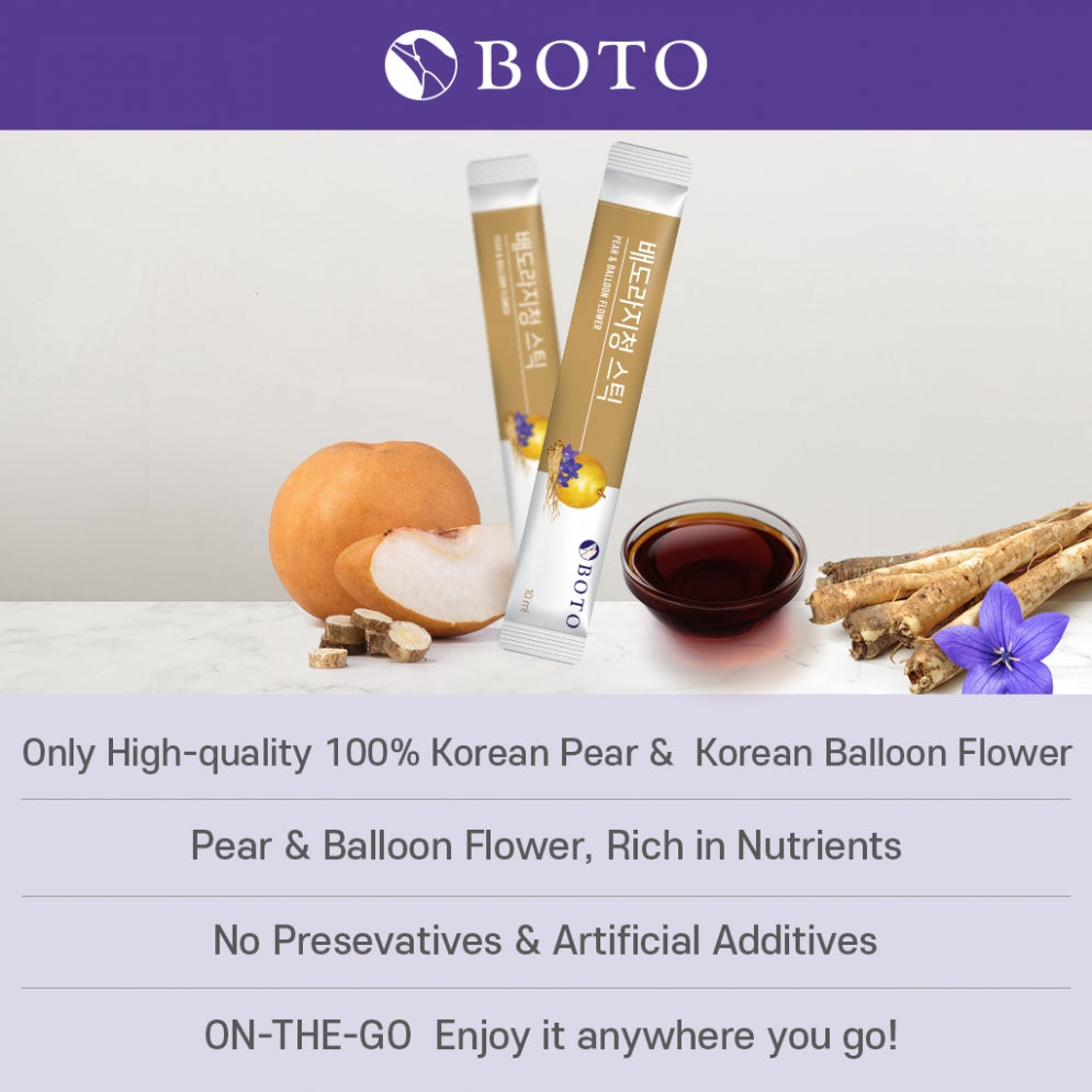 BOTO Pear & Balloon Flower Extract Sticks (10 ml × 30)