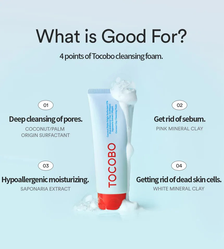 TOCOBO - Coconut Clay Cleansing Foam 150ml
