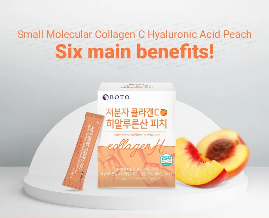 BOTO – Small Molecular Collagen C Hyaluronic Acid Peach 2g x 30 Sticks