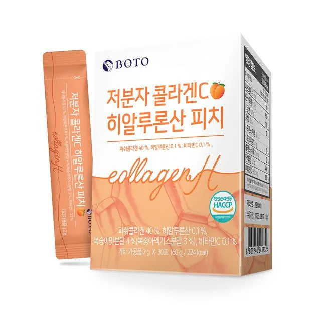 BOTO – Small Molecular Collagen C Hyaluronic Acid Peach 2g x 30 Sticks